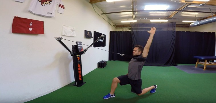 Upper Body Shoulder Exercise: Assisted Lunge With Shoulder Flexion